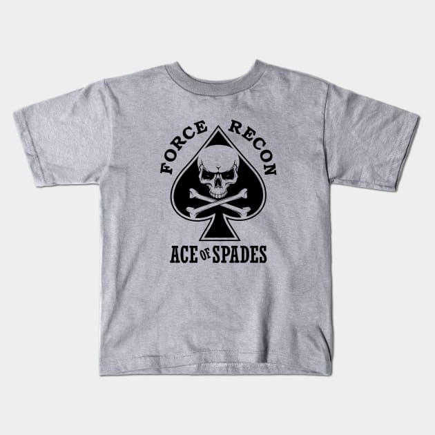 Mod,1 USMC Force Recon Ace of Spades Kids T-Shirt by parashop